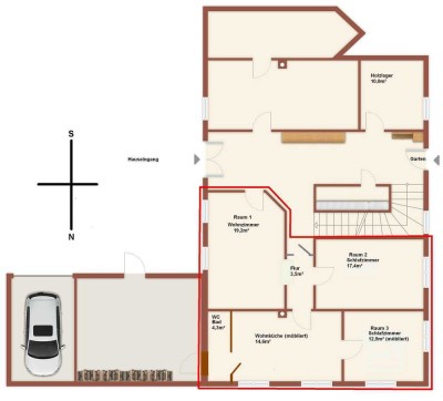 Günstige 3-Zimmer-Wohnung in 96142 Hollfeld mit Garten