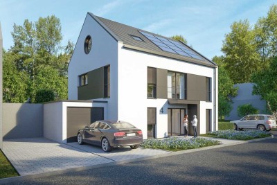 VLUYN - Modernes Stadthaus mit Süd-Grundstück! -(NEUBAU- freistehend - 130m2) mit Garage, Wärmepumpe