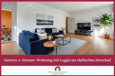 Sanierte 2-Zimmer-Wohnung mit Loggia am idyllischen Alsterlauf