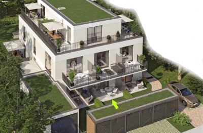 Hochwertig möbliertes Neubau-Terrassen-Apartment mit TG-Einzelstellplatz inkl. E-Ladestation