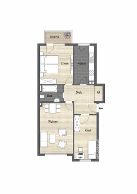 Erstbezug nach Kernsanierung!! Schöne 3.5 Zimmer mit Balkon