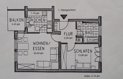 Provisionsfreie 2-Zimmer Eigentumswohnung 5 Minuten zum Rhein