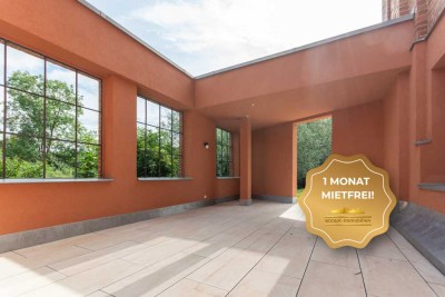 1 Monat kaltmietfrei | Ruheoase mit Terrasse und Atrium | Gäste-WC | Parkett | Stellplatz