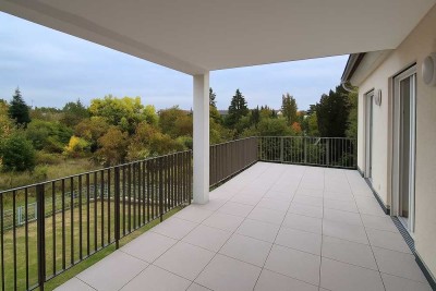 Erstbezug: Moderne 4-Zimmer-Balkonwohnung, Parkett, Küche, traumhafter Gartenblick, 2 TG-Stellplätze