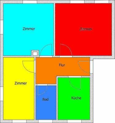 3-Zimmer-Hochparterre-Wohnung in Mühlberg, OTMartinskirchen