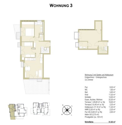 Promenandenensemble "Truderinger Wald" - 2-Zimmer-Gartenwohnung und Hobbyraum - Whg 3