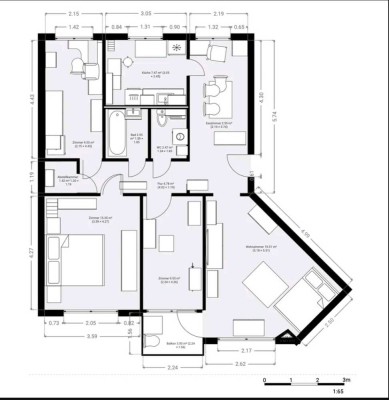 Attraktive und gepflegte 4-Zimmer-Hochparterre-Wohnung mit Balkon und Einbauküche in Kiel