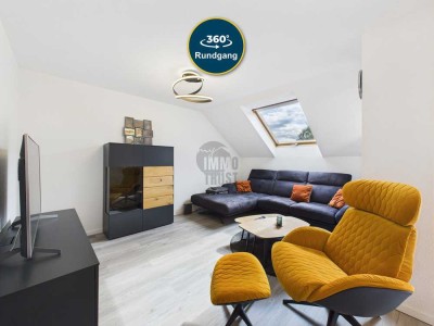 CHARMANTE LICHTDURCHFLUTETE 3,5 ZIMMER WOHNUNG INKL. GARAGE + ZUSÄTZLICHEN 40 QM AUSBAUPOTENZIAL