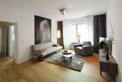 Vollmöblierte luxuriöse 2-Zimmer Wohnung mit Balkon im Herzen Frankfurts