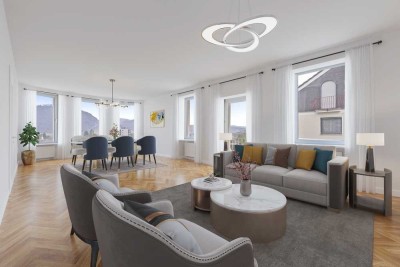 Altbauwohnung in ehemaliger Fabrikantenvilla mit Traumblick