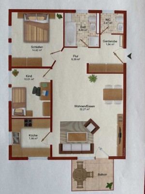 Ruhige 3 Zimmer - Wohnung in Diepersdorf 1. OG rechts