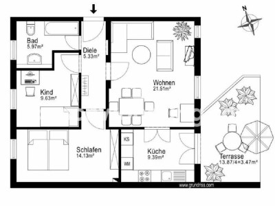 Tauschwohnung: Sonnige 3-Zimmer-Wohnung gegen größere Wohnung