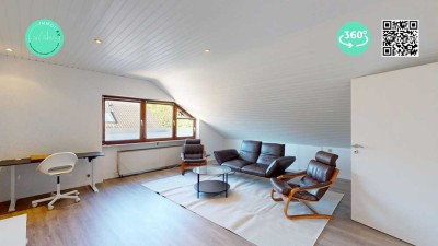 Voll möblierte, helle 2-Zimmer DG-Wohnung in Ettlingen-Bruchhausen