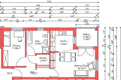 Moderne 2-Zimmer-Wohnung mit gehobener Innenausstattung mit Balkon und Einbauküche in Hügelheim