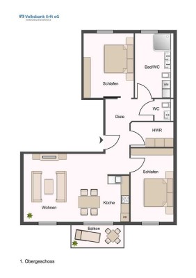 Großzügige 3-Zimmer-Wohnung im 1. OG – Neubau-Highlight des Hauses