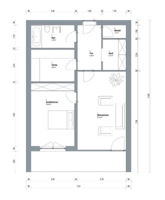 Helle 2-Zimmerwohnung mit Balkon und Autostellplatz in der Nähe vom Hauptbahnhof,Aufzug im Haus