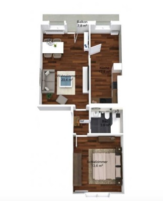 Frisch renovierte 2-Raum-Wohnung