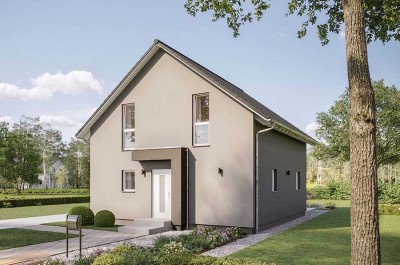 Jetz Bauen. Jetzt Sparen. Einfamilienhaus mit PV Anlage und Speicher