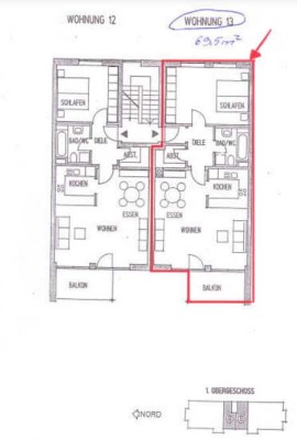 Lichtdurchflutete 2,5 Zimmer Wohnung mit Balkon und Fensterfront