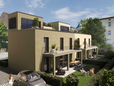 Exklusive Doppelhaushälfte mit Garten und Dachterrasse in der City