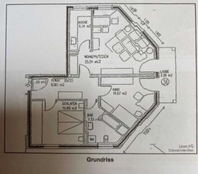 Exklusive 3-Zimmer-Erdgeschosswohnung mit Einbauküche in Graben