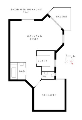2-Zimmer Wohnung (53 qm) mit Balkon & Einbauküche in Neckartenzlingen