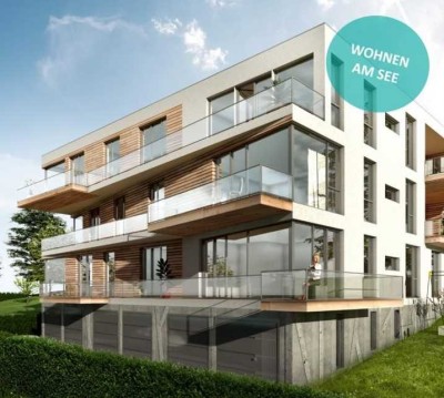 Erstbezug mit Seeblick, Balkon, EBK u. Tiefgaragenstellplatz: 4-Zimmer-Wohnung direkt am See am Kap!