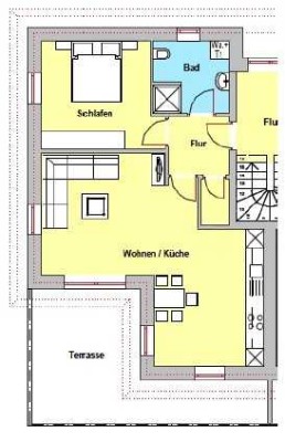 Penthouse-Wohnung mit Dachterrasse und EBK