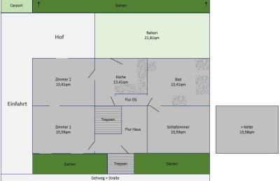 Wohnung mit Balkon und Garten zur Selbstverwirklichung für Naturliebhaber