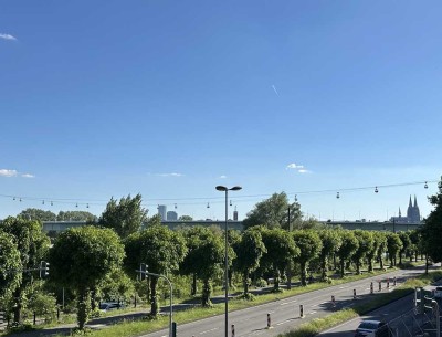 Traumhafte 4-Zi. Wohnung am Rhein mit Panoramablick – Dom, Rheinufer & Seilbahn