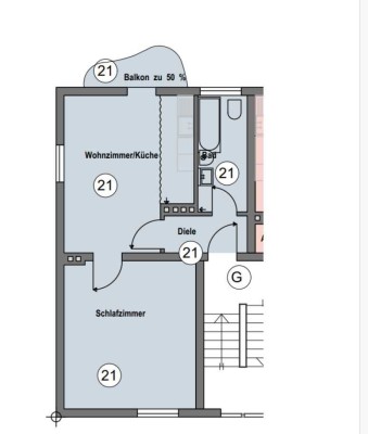 2-Zimmer-Wohnung mit Balkon