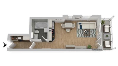 Neuwertige 1-Zimmer-Wohnung mit Balkon und Einbauküche in Markt Schwaben