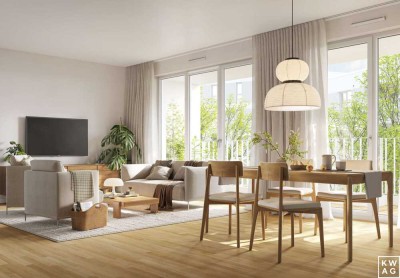 3-Zimmer-Wohnung, Tageslichtbad, große Loggia, zweites Bad