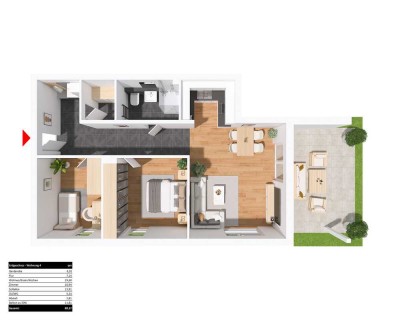 Moderne 4.5 Zimmer Erdgeschosswohnung mit Gartenanteil im Neubaugebiet