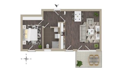 2-Zimmer-Wohnung Nr. 6 in Haus 8 zu verkaufen