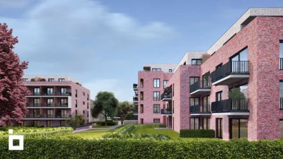 2-Zimmerwohnung mit Terrasse und kleinem Garten vor dem Wohnzimmer und dem Schlafzimmer