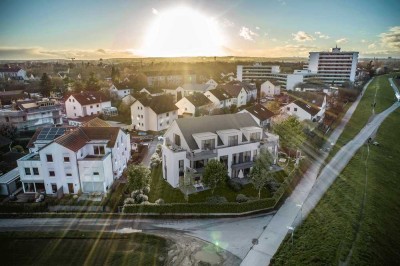 **Neubau-Wohnungen am Rande der Felder in Bischofsheim**