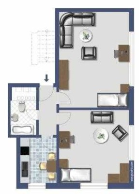 Ansprechende, WG taugliche 2 Zimmer-Wohnung Zentrum / Domviertel Nähe Hofgarten