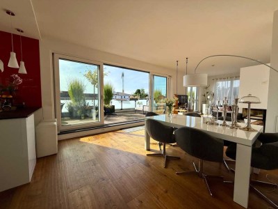 Exklusives Penthouse auf einer Ebene mit 70m2 Dachterrasse und Kamin - Luxuswohnen im Osten Münchens