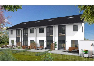 Modernes Null-Energie-Kosten-Reihenmittelhaus