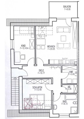 Attraktive 3-Zimmer Dachgeschosswohnung in Olfen mit Balkon