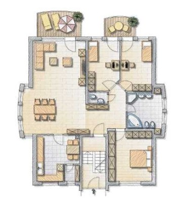 Ansprechende 4,5-Zimmer-Maisonette-Wohnung mit gehobener Innenausstattung mit EBK in Waldbronn
