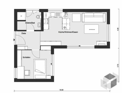 Geschmackvolle, sanierte 1,5-Raum-Wohnung mit Einbauküche in Norderstedt
