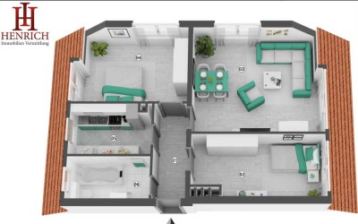3 Zimmer Dachgeschoss-Wohnung mit EBK im beliebten Hofheim-Marxheim
