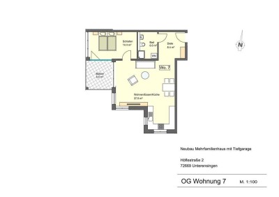 2-Zimmer Obergeschoss Neubauwohnung in Unterensingen