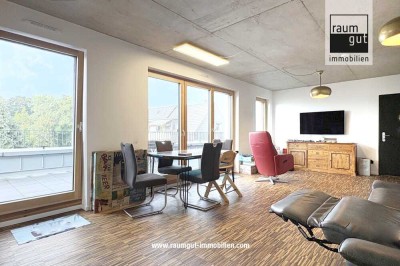 Exklusives Loftfeeling – Moderne 3-Zimmer-Wohnung mit großer Dachterrasse und Tiefgarage