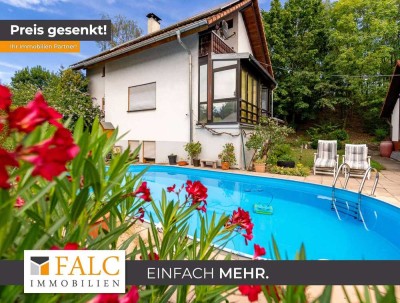 Traumhaus mit Einliegerwohnung, Pool und Garten wenige Meter von der Schweizer Grenze