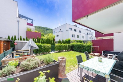 Top Gartenwohnung mit Terrasse &amp; 2 Tiefgaragenplätzen – Wohnen im Grünen, nahe Wien