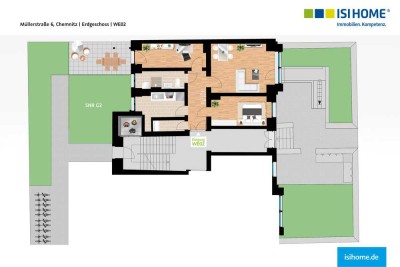 Große 3 Raumwohnung mit Gartenanteil zum Erstbezug - WE02