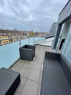 * Möblierte Terrassenwohnung mit Weitblick über Düsseldorf*Neubaukomfort*Trendlage*